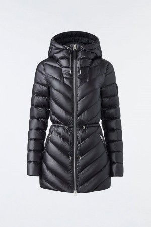 Black Mackage Arita Light Hooded Chevron Women's Down Jackets | OILR46791