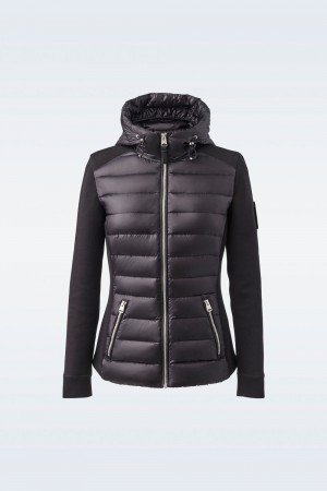 Black Mackage Della Hybrid Hood Women's Jackets | IMEU15746