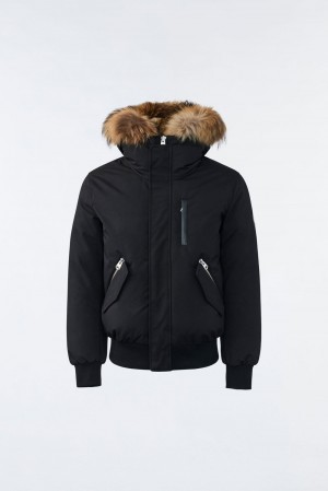 Black Mackage Dixon 2-In-1 Nordic Tech Down Natural Fur Men's Bomber Jackets | FGCO62785