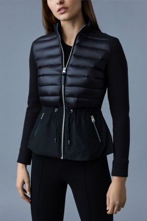 Black Mackage Joyce Hybrid Peplum Women's Jackets | NBHE53109