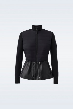 Black Mackage Joyce Hybrid Peplum Women's Jackets | YQBF35908