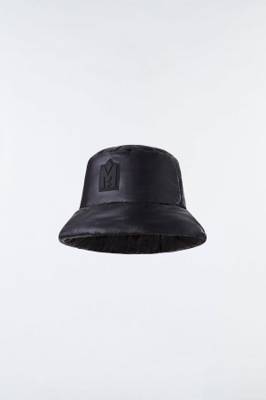 Black Mackage Maddy Light Down Logo Bucket Men's Hats | PLOW72930