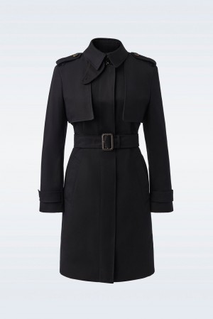 Black Mackage Winn 2-In-1 Classic Women's Trench Coats | IYLS07391