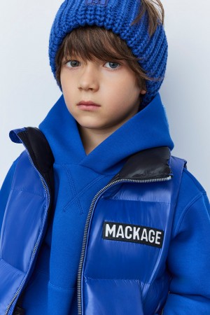 Blue Mackage Charlee Lustrous Light Down Puffer Kids' Vests | EFSM85062