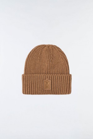 Brown Mackage Jude Hand-Knit Toque Ribbed Cuff Women's Beanie | HYPW86953