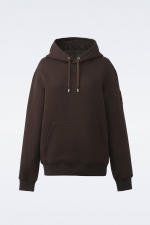 Brown Mackage Krys Velvet Embroidery Men's Hoodie | RBGT18764