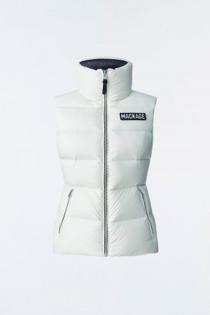 Cream Mackage Chaya Lustrous Light Down Women's Vests | YCXW73641