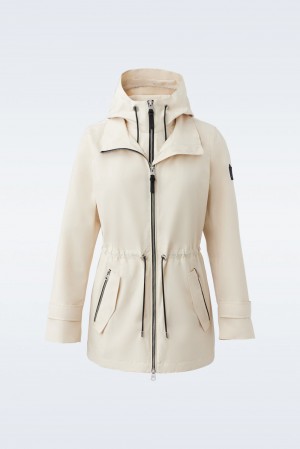 Cream Mackage Melany 2-In-1 Removable Bib Women's Rain Jackets | XBEW95026