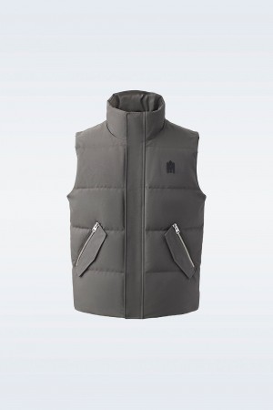 Grey Mackage Joseph Nordic Tech Down Funnel Collar Men's Vests | ESYV69284