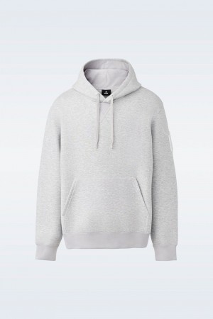 Grey Mackage Krys Velvet Embroidery Men's Hoodie | AWEF04921