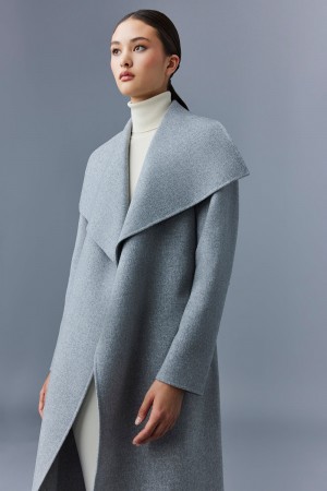 Grey Mackage Mai-Cn Double-Face Wool Wrap Women's Coats | CJXB28963