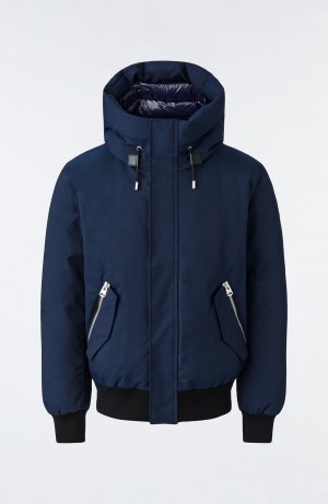 Navy Mackage Dixon 2-In-1 Down Hooded Bib Men's Bomber Jackets | ZUXR82950