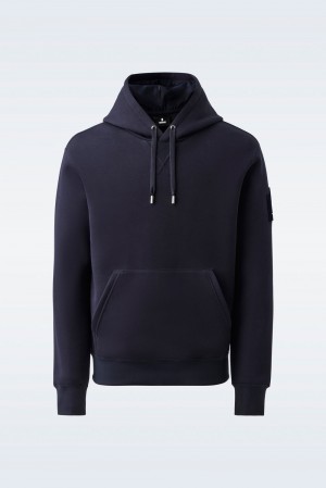 Navy Mackage Krys Velvet Embroidery Women's Hoodie | THRL12549