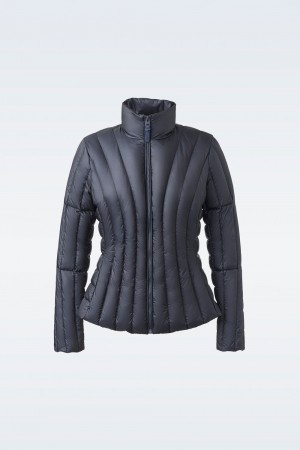 Navy Mackage Lany Light Vertical Quilted Women's Down Jackets | ELMO90831