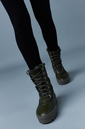 Olive Mackage Hero-W Shearling-Lined Women's Winter Boots | FTWV61745