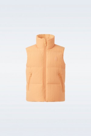 Orange Mackage Kane-Tr Tactile Ripstop Fabric Funnel Collar Men's Vests | TMWC19052