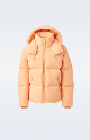 Orange Mackage Kent-Tr Tactile Ripstop Hood Men's Down Jackets | AVTZ31429