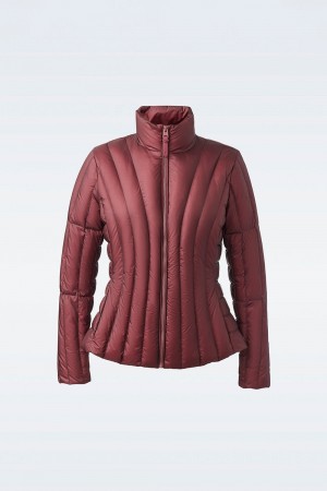 Red Mackage Lany Light Vertical Quilted Women's Down Jackets | OAKZ52896