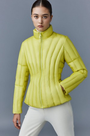 Yellow Mackage Lany Light Vertical Quilted Women's Down Jackets | IXQK92537