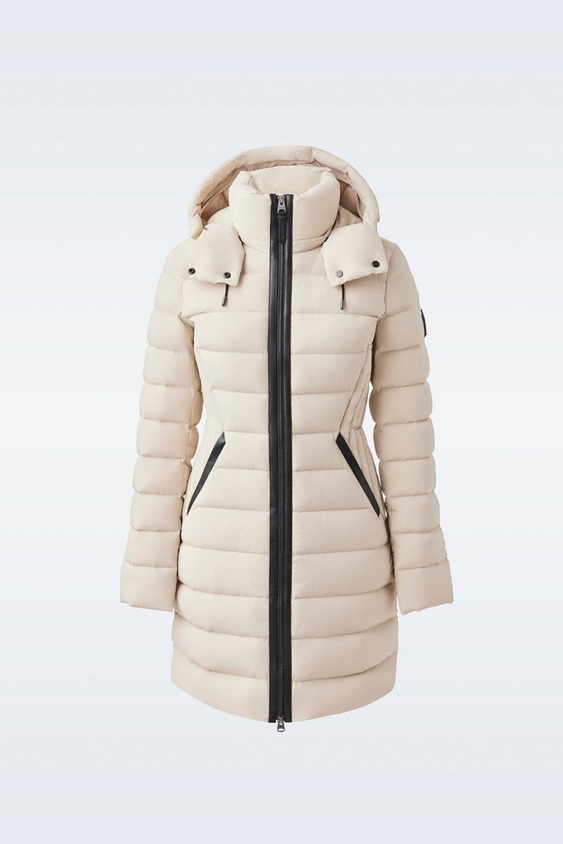 Beige Mackage Farren Agile-360 Removable Hood Women's Down Coats | ZSUR13294