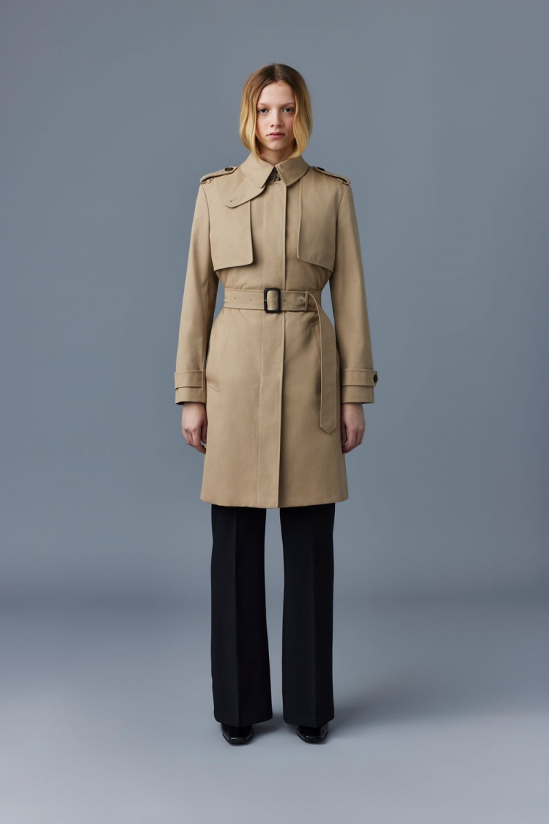 Beige Mackage Winn 2-In-1 Classic Women's Trench Coats | AKRW01234