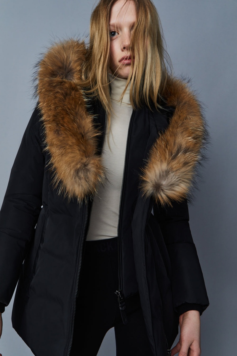 Black Mackage Adali Natural Fur Signature Mackage Collar Women's Down Coats | PCUI94857