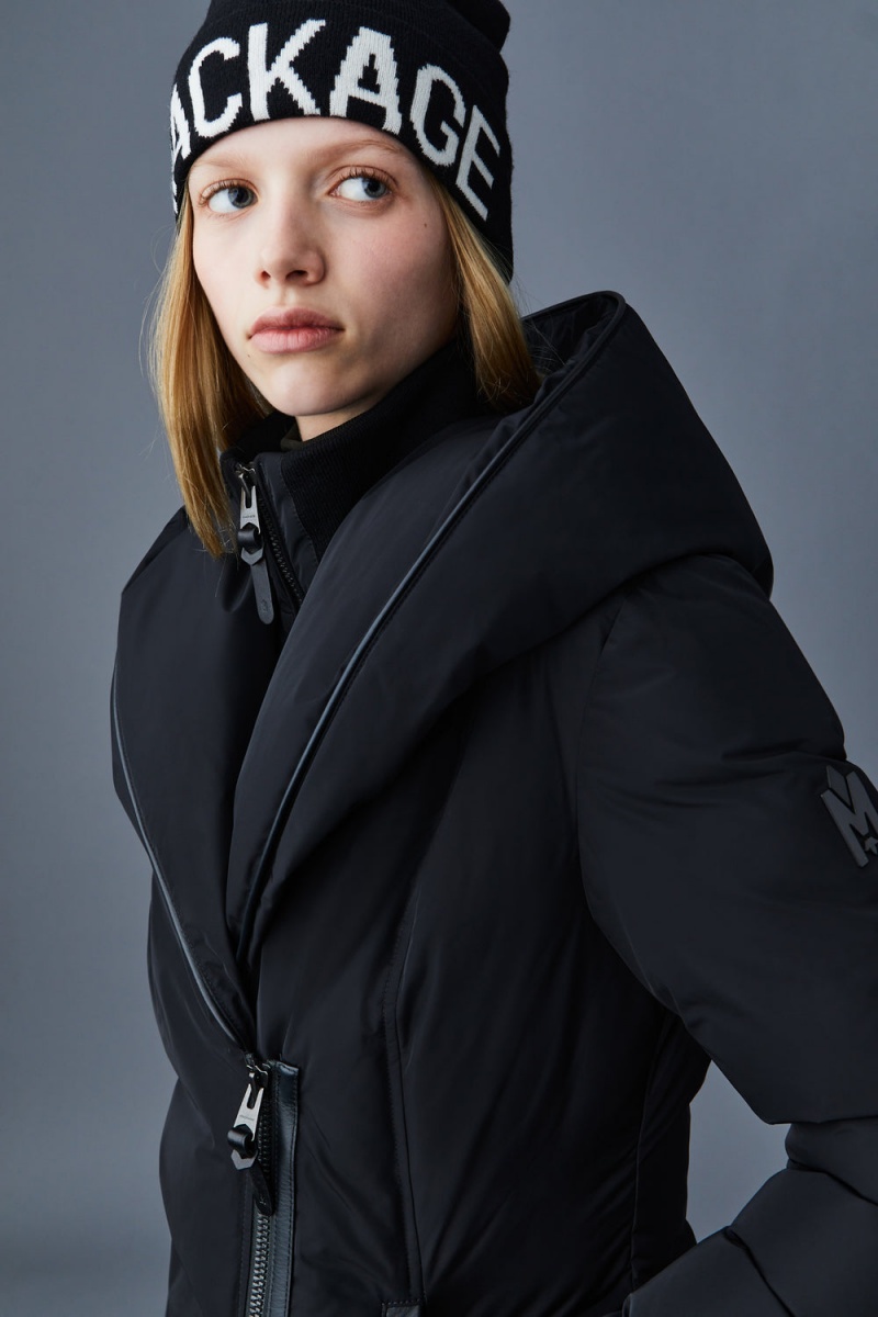 Black Mackage Adali Signature Mackage Collar Women's Down Coats | CTJO21638