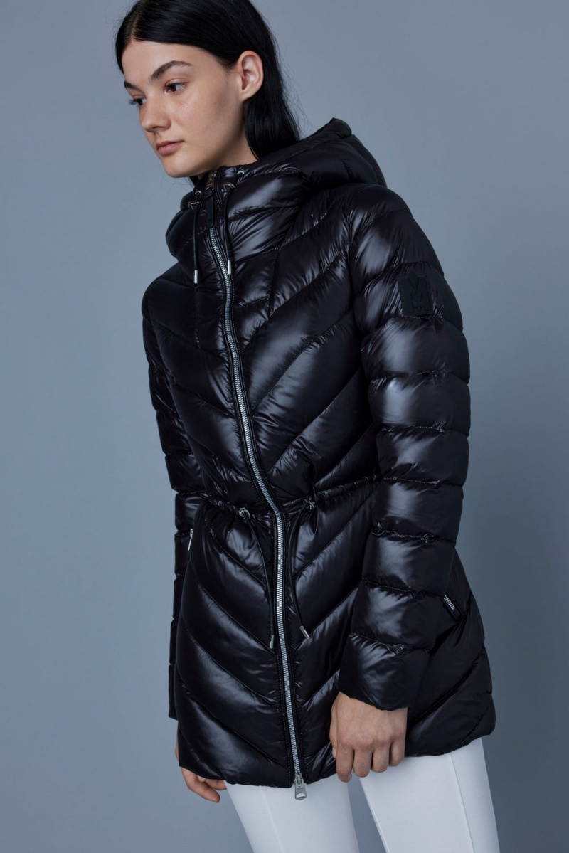 Black Mackage Arita Light Hooded Chevron Women's Down Jackets | OILR46791