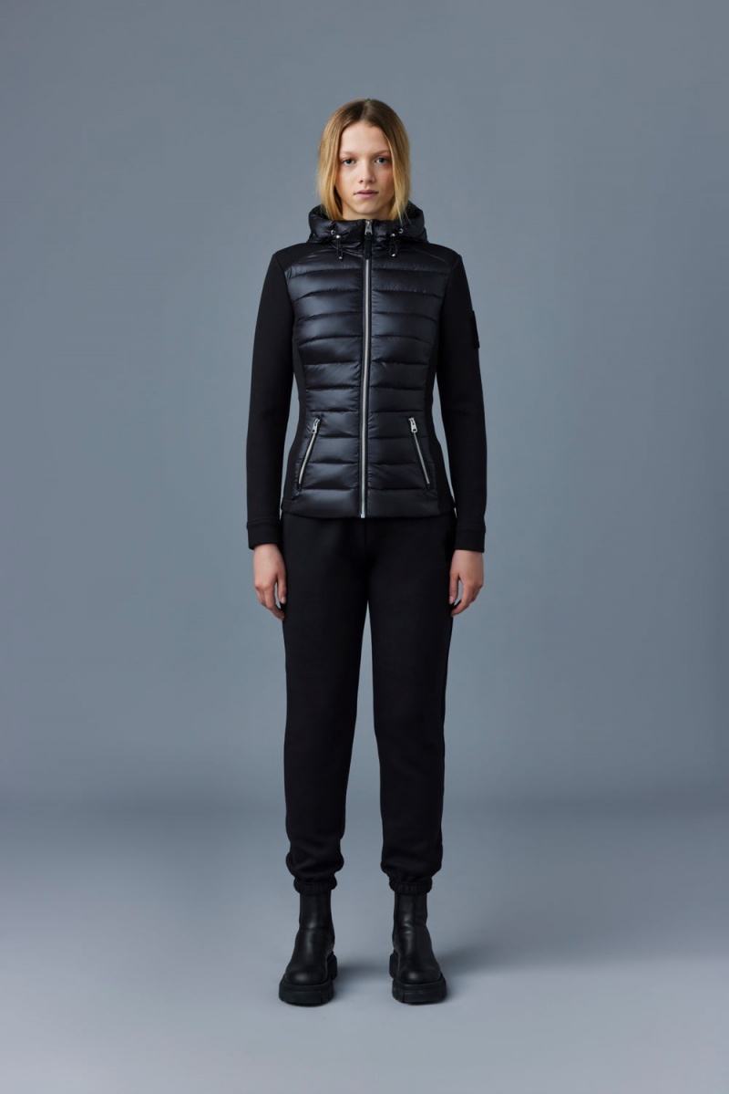 Black Mackage Della Hybrid Hood Women's Jackets | IMEU15746