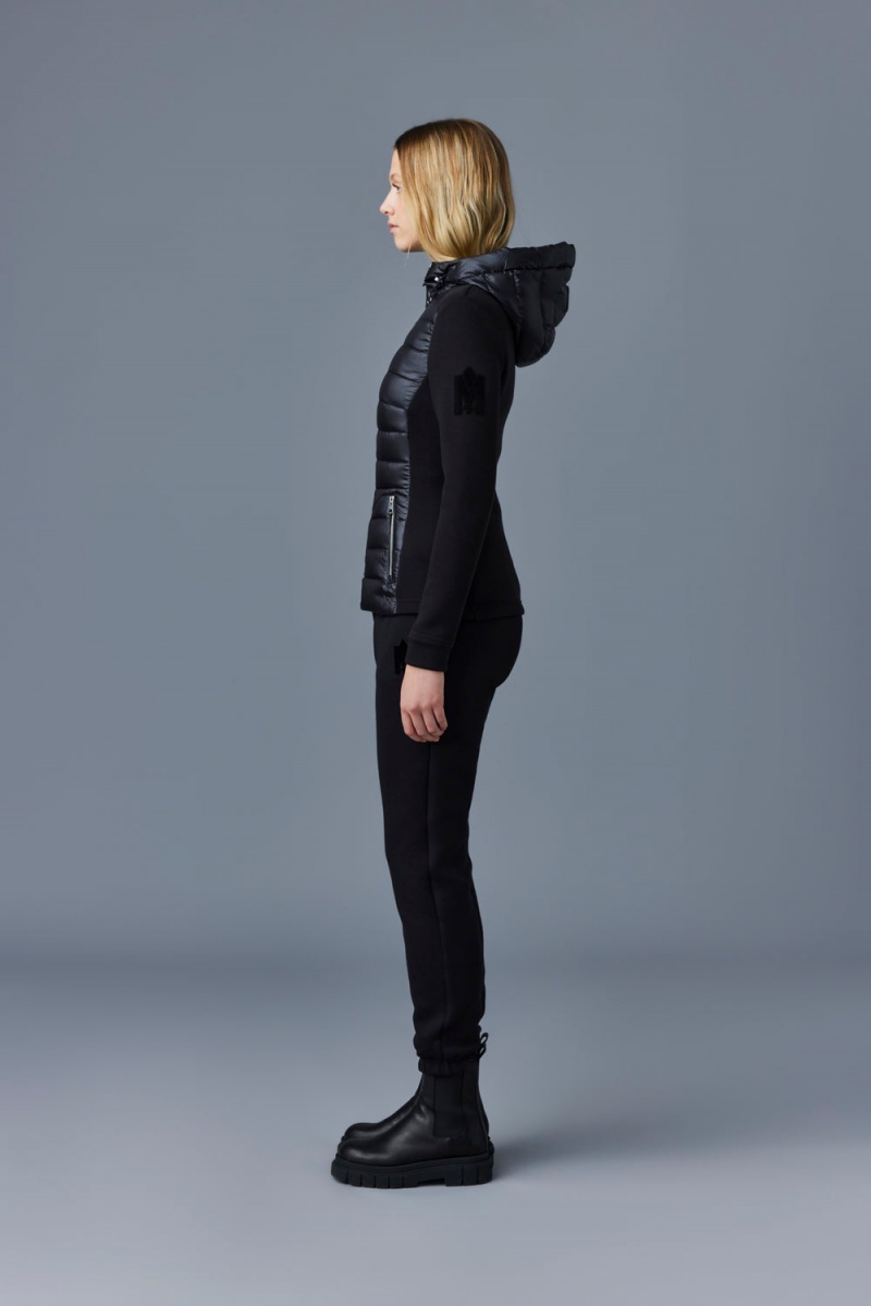 Black Mackage Della Hybrid Hood Women's Jackets | IMEU15746