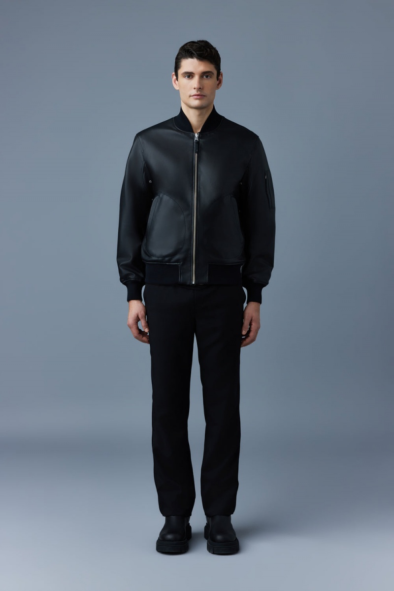 Black Mackage Easton 2-In-1 Lamb Leather Men's Bomber Jackets | QAGV10324