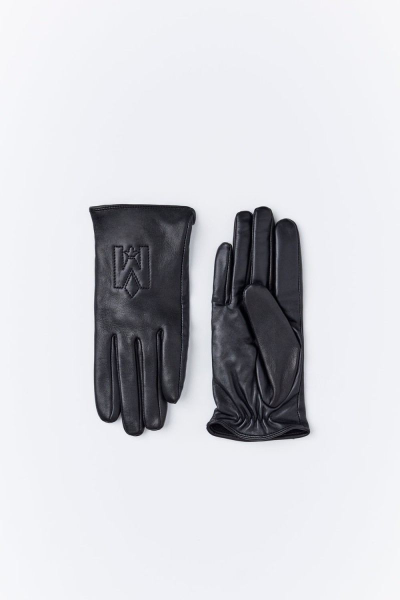 Black Mackage Eunice (R)Leather Cashmere Lining Women's Gloves | ZHLW56394