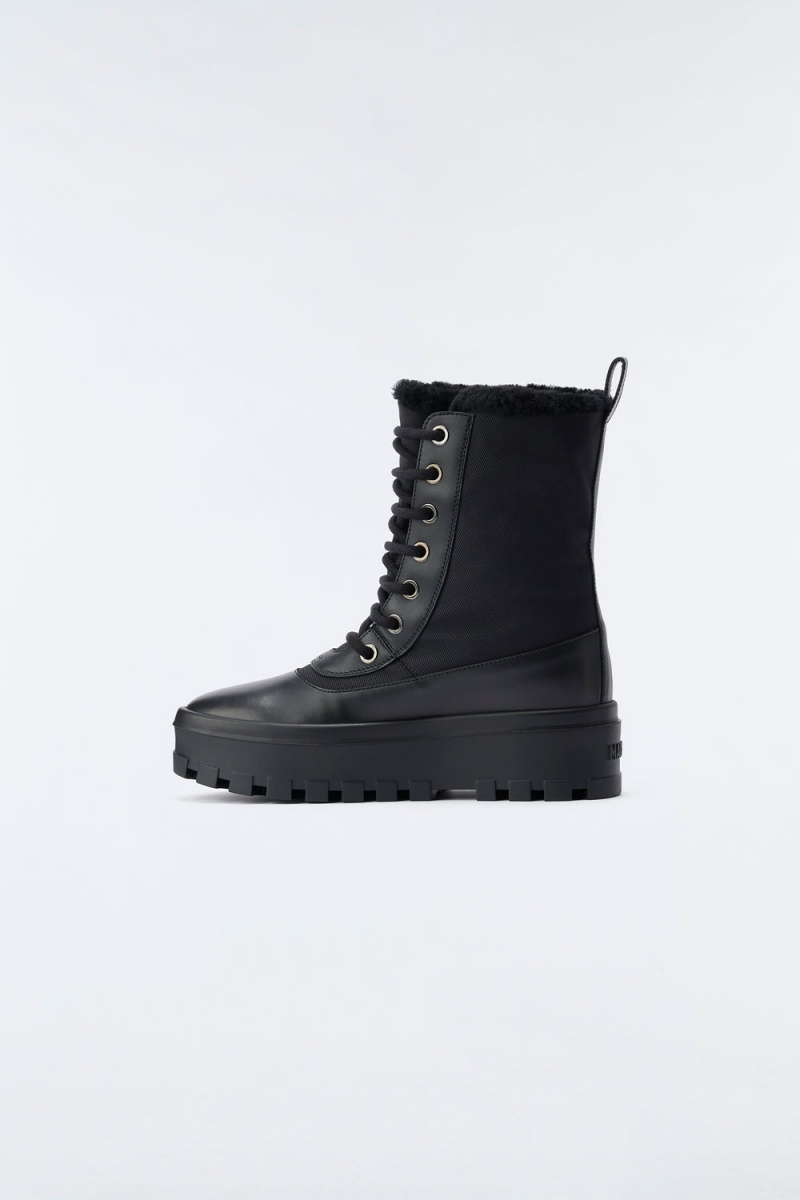 Black Mackage Hero-W Shearling-Lined Women's Winter Boots | SRXH02513