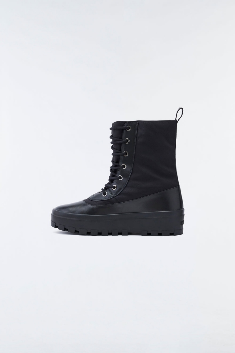 Black Mackage Hero Unlined Mackage Signature Lug Tread Men's Winter Boots | QHZL71490