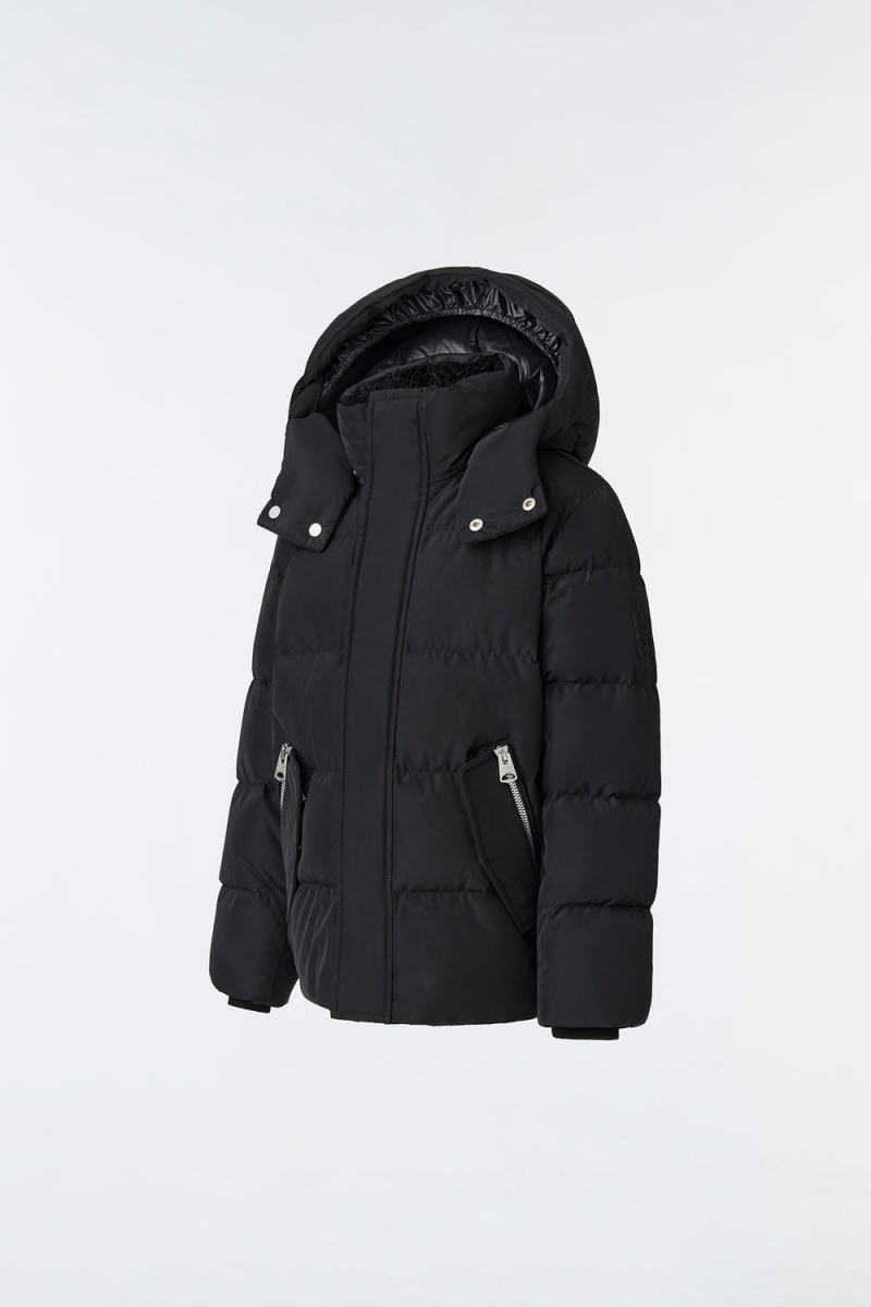 Black Mackage Hudson Nano Removable Hood Kids' Down Jackets | VPRC42387