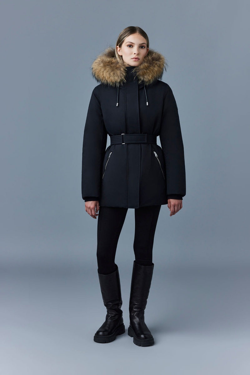 Black Mackage Jeni-Fz 2-In-1 Down Removable Bib & Fur Trim Women's Parka Jackets | GZYC58304