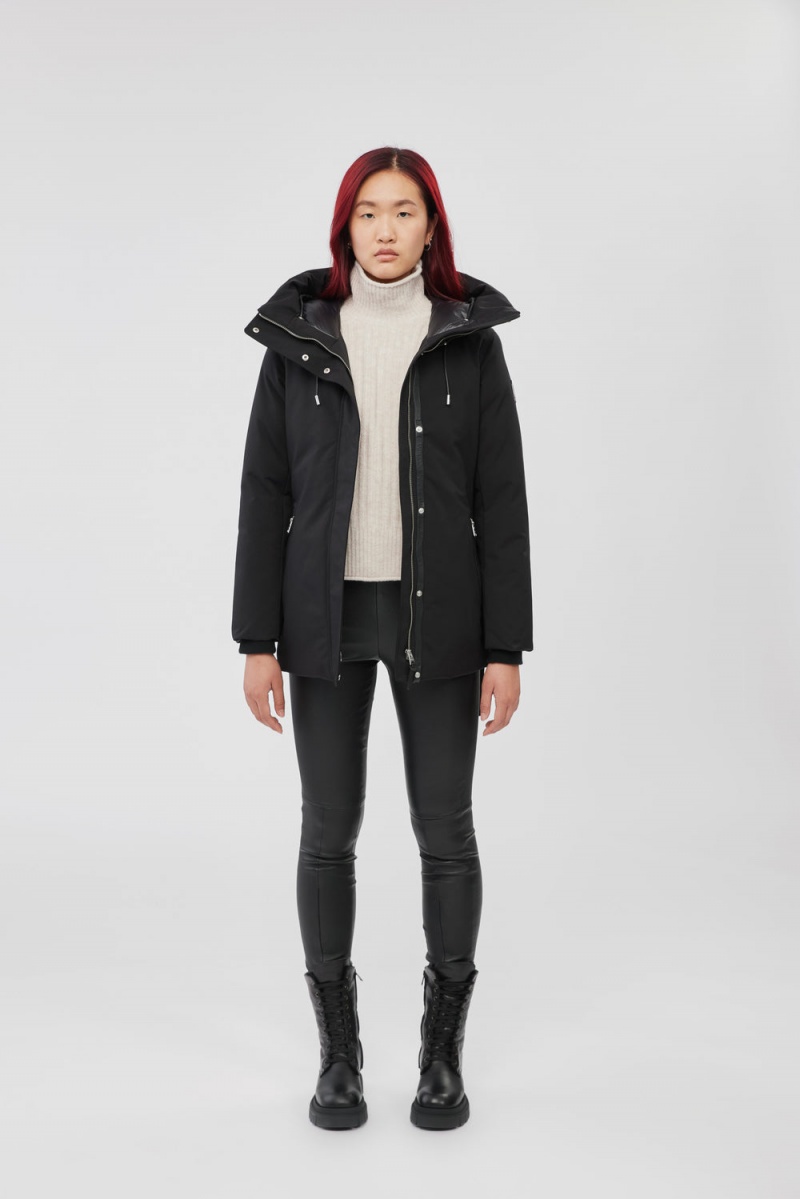 Black Mackage Jeni 2-In-1 Down Removable Bib And Silver Fox Fur Women's Parka Jackets | VQXI45823