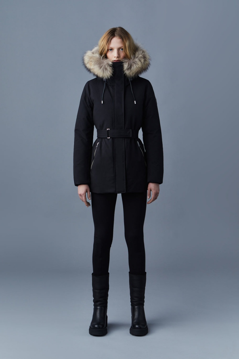 Black Mackage Jeni 2-In-1 Down Removable Bib And Natural Fur Women's Parka Jackets | GCLW81375