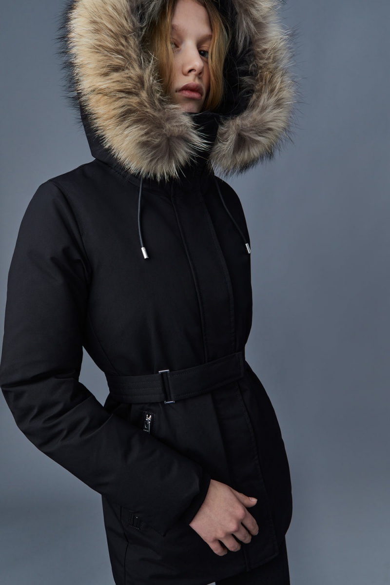 Black Mackage Jeni 2-In-1 Down Removable Bib And Natural Fur Women's Parka Jackets | GCLW81375