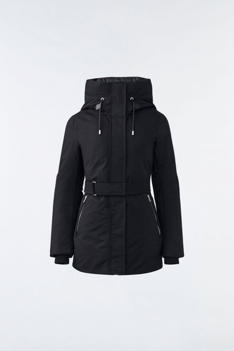 Black Mackage Jeni 2-In-1 Down Removable Bib Women's Parka Jackets | TKLF17438