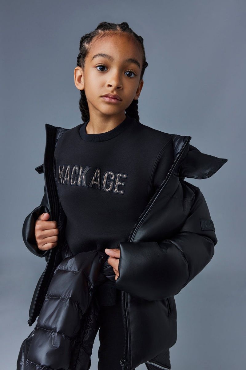 Black Mackage Jesse-Dl Leather Lightweight Kids' Down Jackets | LBXK91504