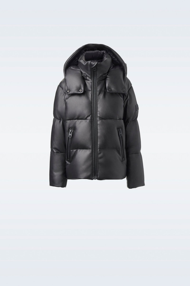 Black Mackage Jesse-Dl Leather Lightweight Kids' Down Jackets | LBXK91504