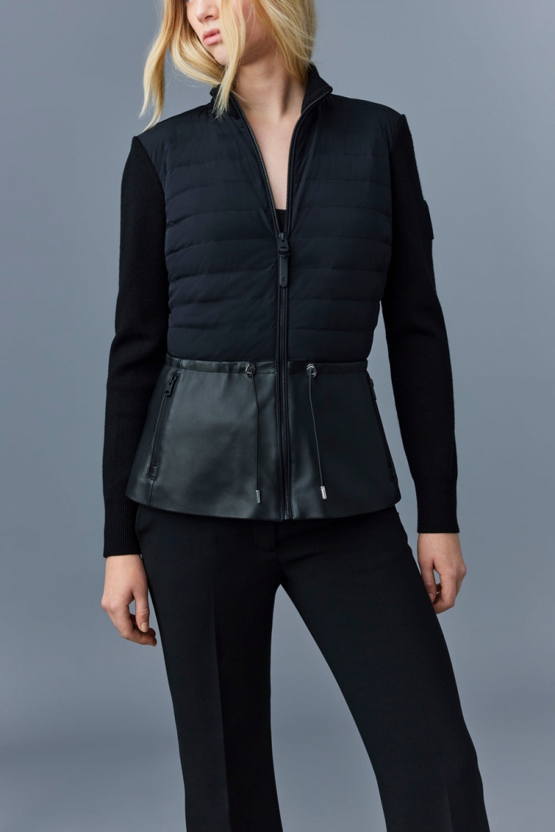 Black Mackage Joyce Hybrid Peplum Women's Jackets | YQBF35908