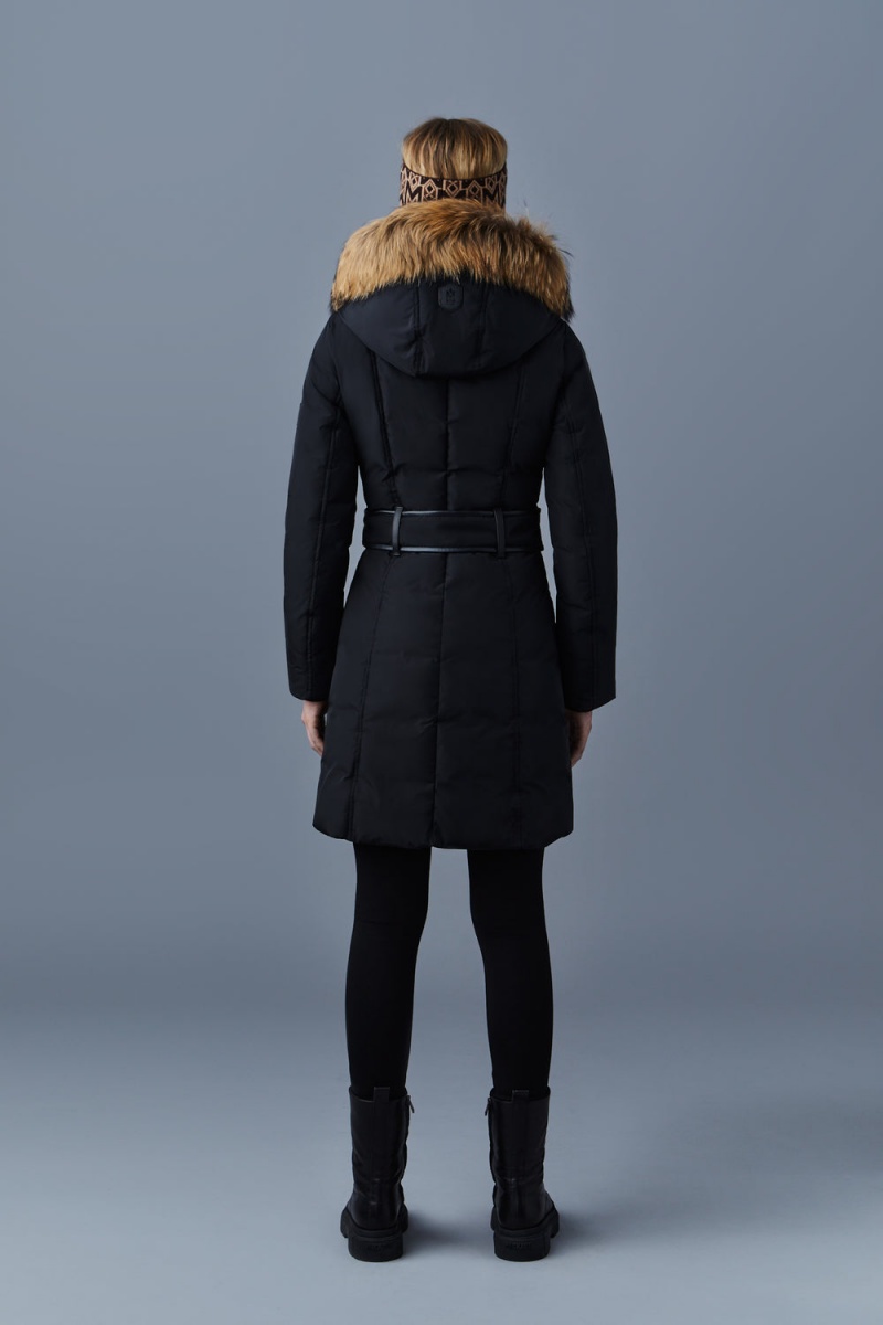 Black Mackage Kay Natural Fur Signature Mackage Collar Women's Down Coats | RMUC16597