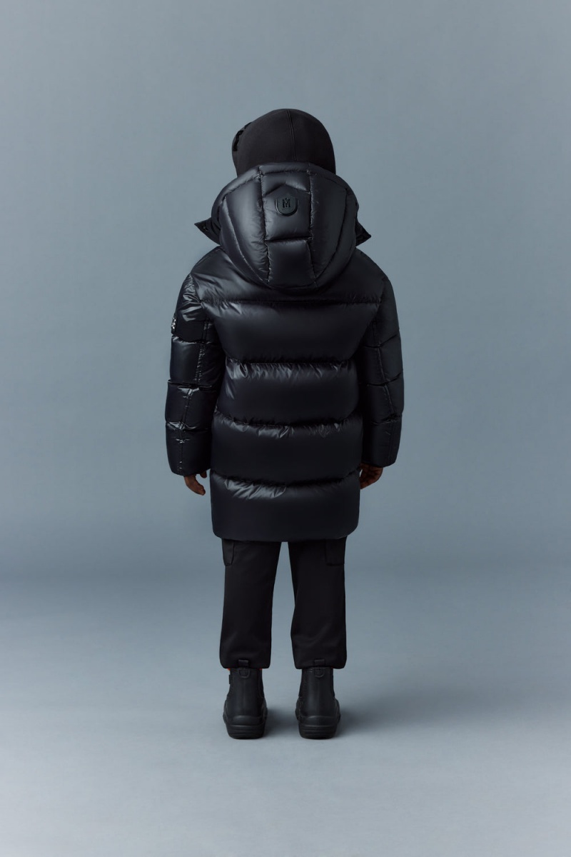 Black Mackage Kennie Lustrous Light Down Hood Kids' Parka Jackets | MLZQ51746