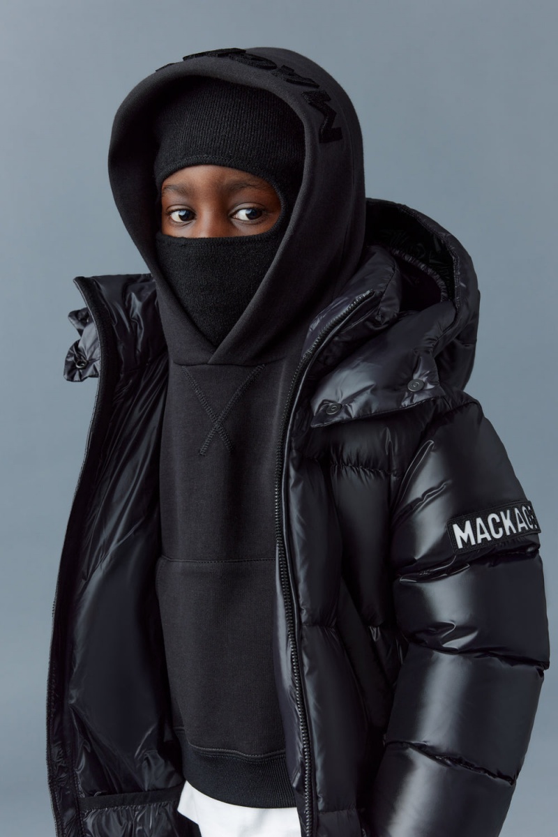 Black Mackage Kennie Lustrous Light Down Hood Kids' Parka Jackets | MLZQ51746