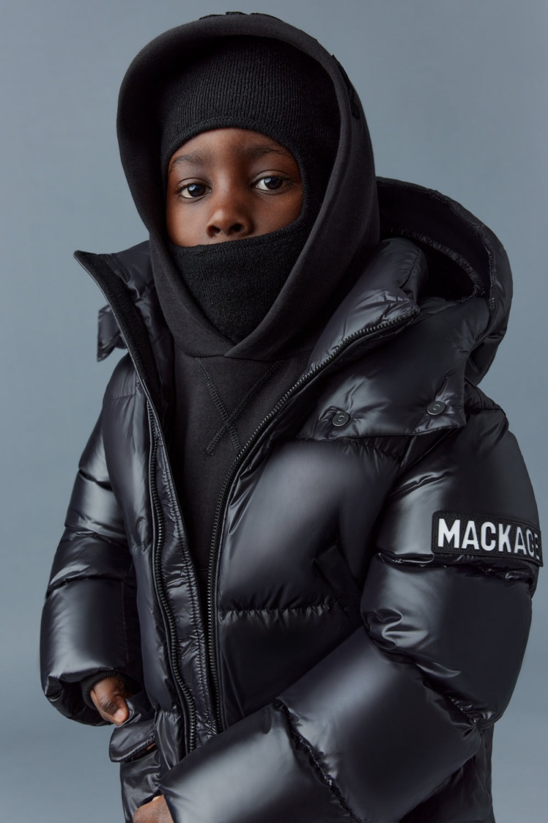 Black Mackage Kennie Lustrous Light Down Hood Kids' Parka Jackets | MLZQ51746