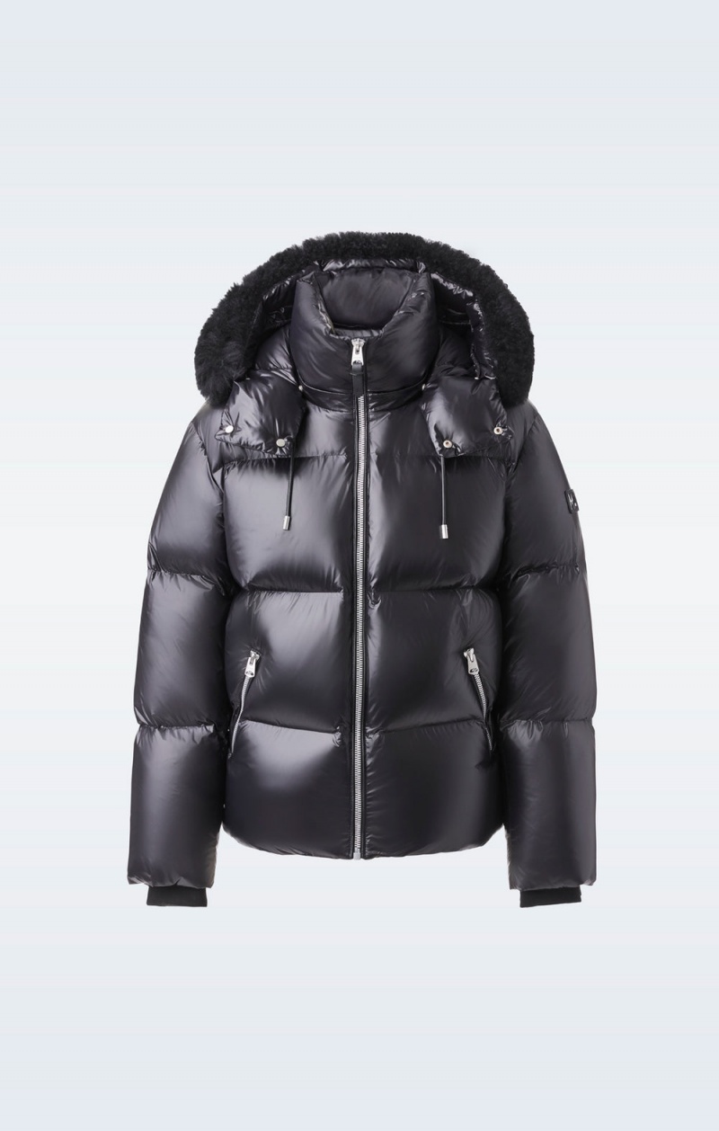 Black Mackage Kent-Zsh Removable Hood And Fur Trim Men's Down Jackets | LMJA96834