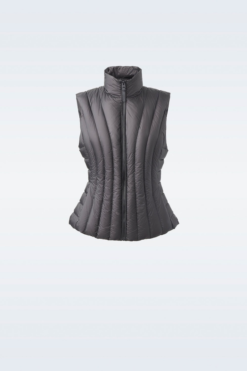 Black Mackage Lilyan Light Down Vertical Quilted Women's Vests | EUVW54813