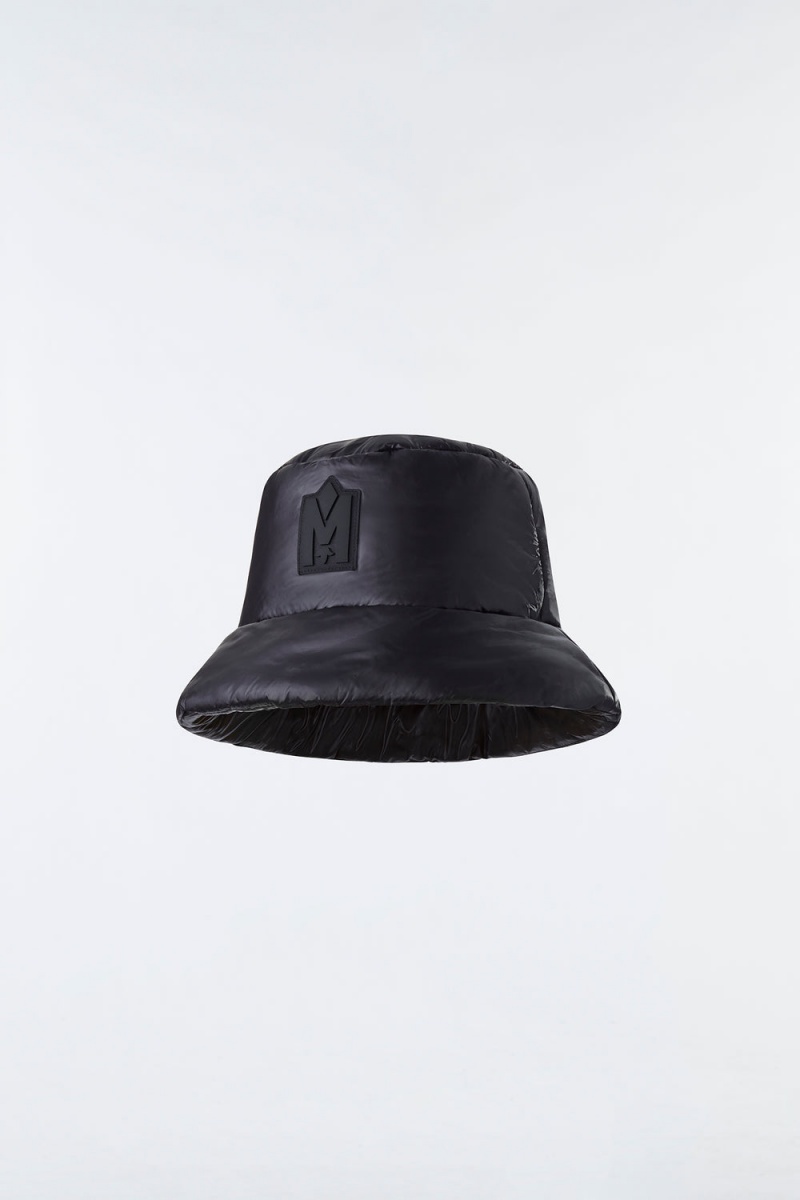 Black Mackage Maddy Light Down Logo Bucket Women's Hats | MPTU76421